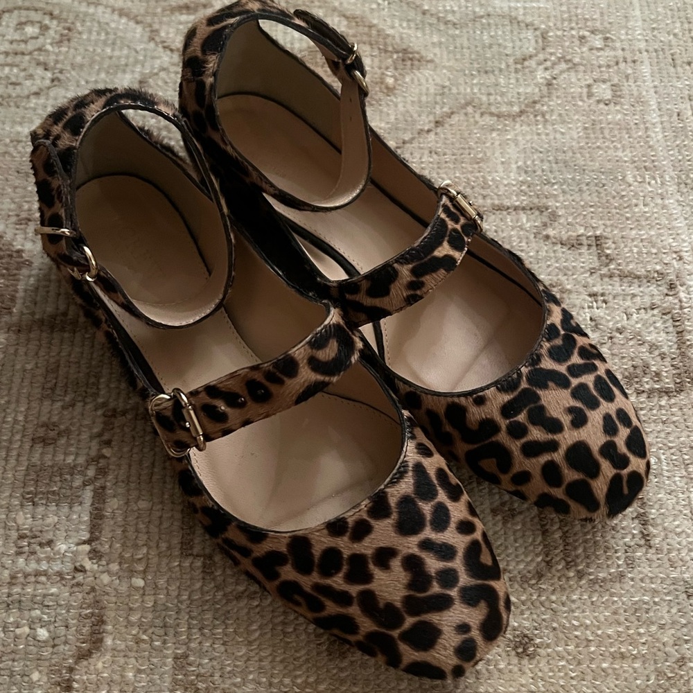 J. crew Leopard Print Mary Jane Flats
